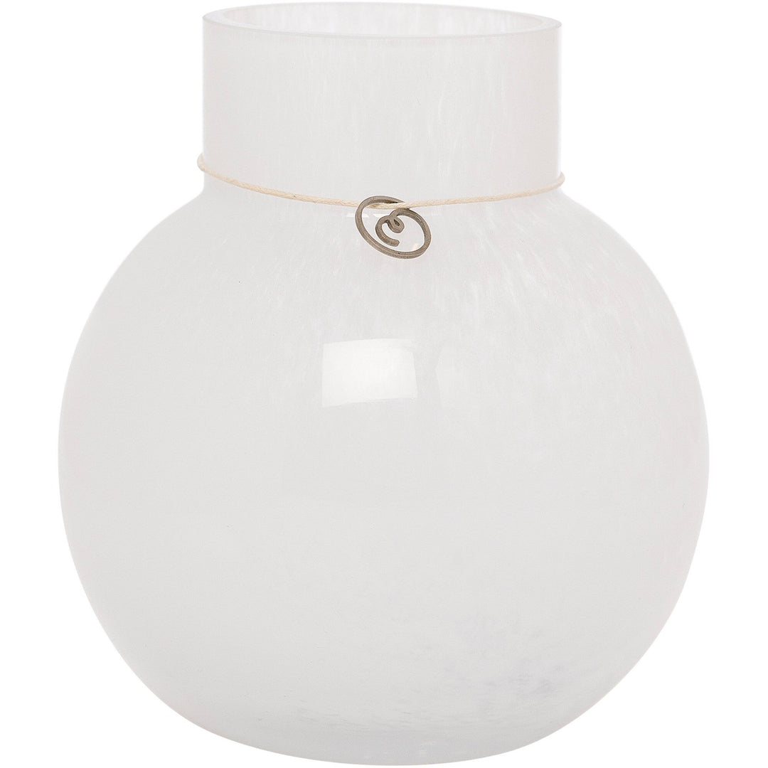 Ernst Ernst Glasvase rund 14 cm Ø13, hvid – produktbillede (Vase)