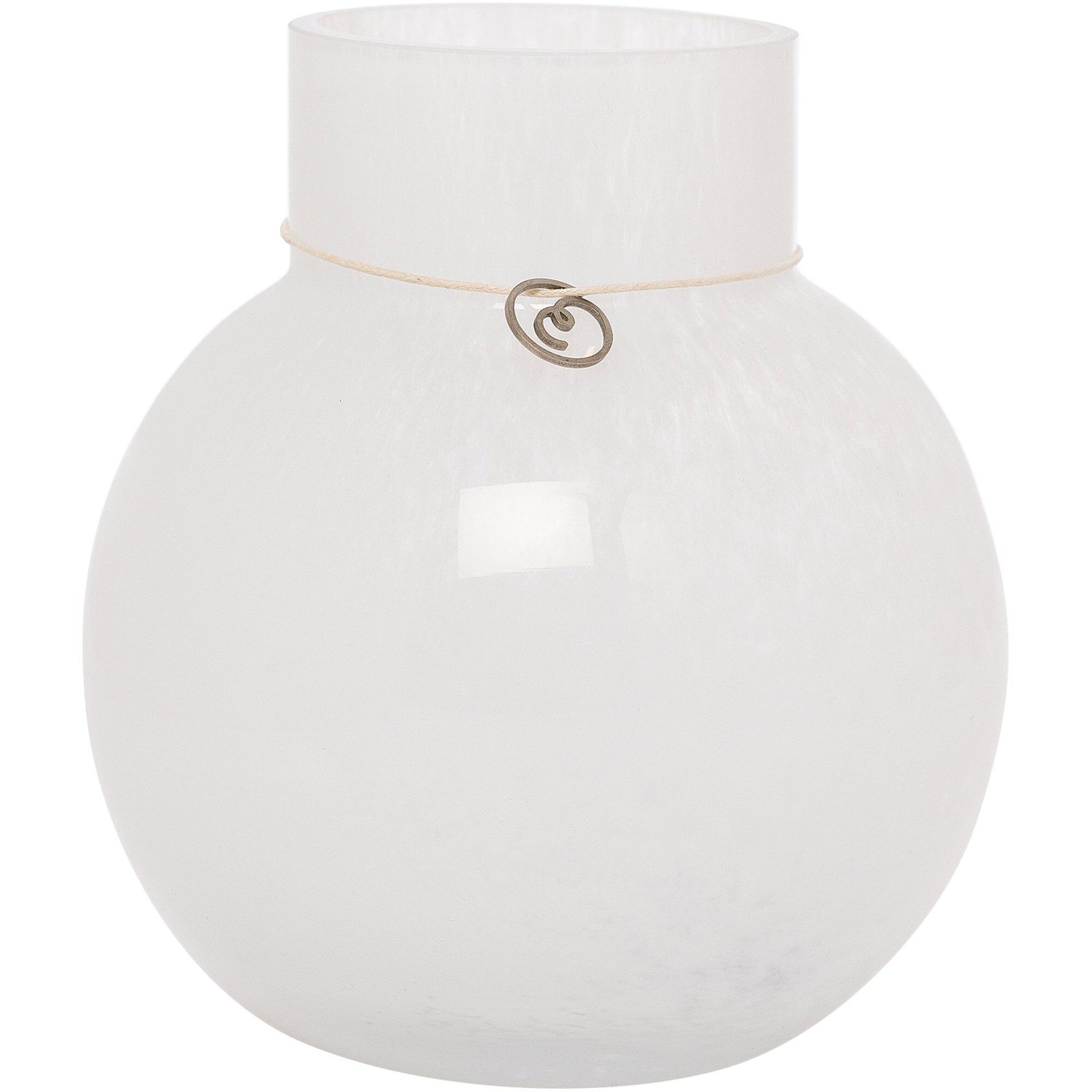 Ernst Ernst Glasvase rund 14 cm Ø13, hvid – produktbillede (Vase)
