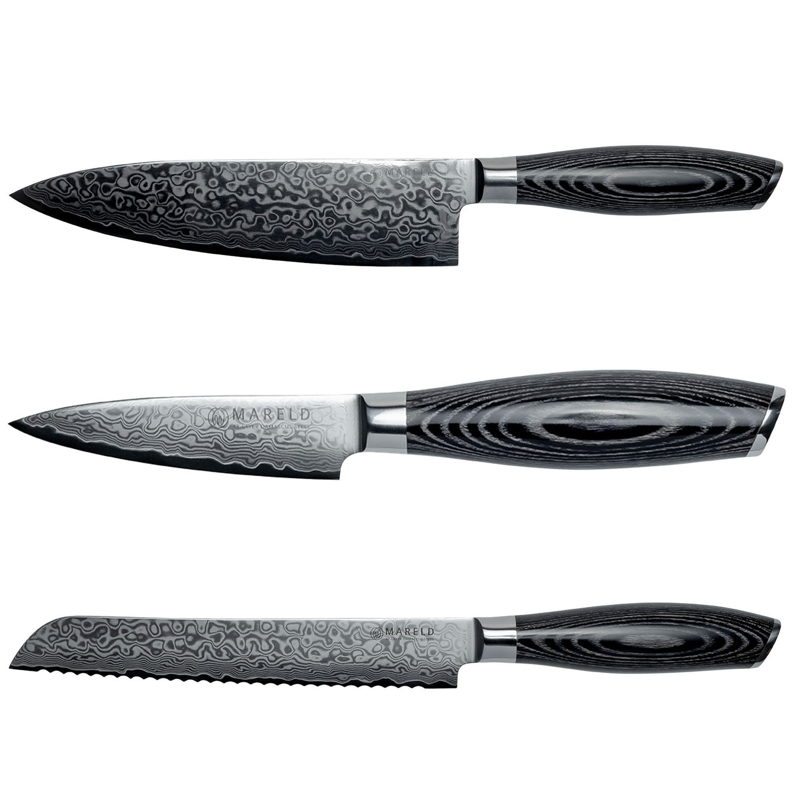 Mareld Mareld Akio Knivsæt m. brødkniv, sort ❤ billede i brug (Knivsæt)