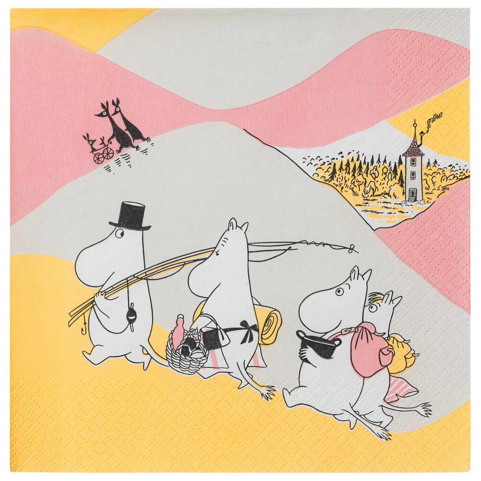 Arabia Arabia Mumi papirserviet 33 cm, Familiehygge – produktbillede (Moomin)