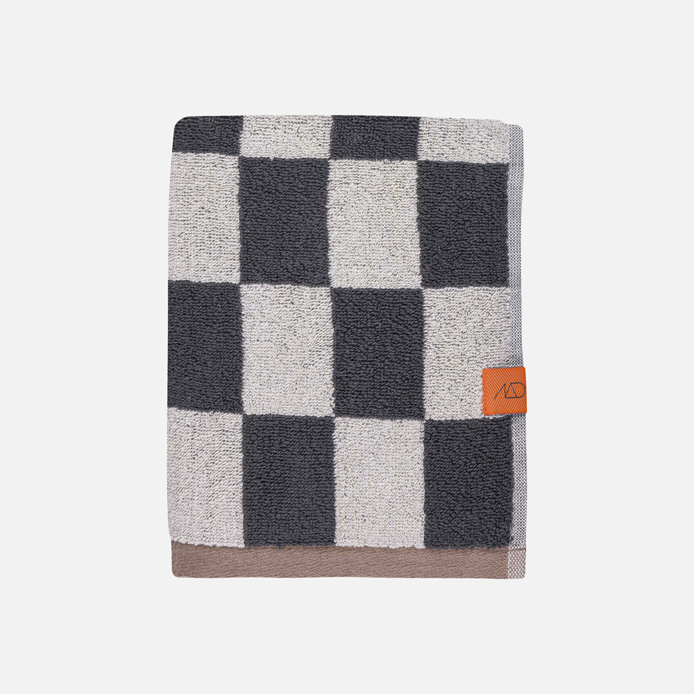 Produktbillede af RETRO håndklæde Mørkegrå 55x35 cm på tilbud i høj kvalitet