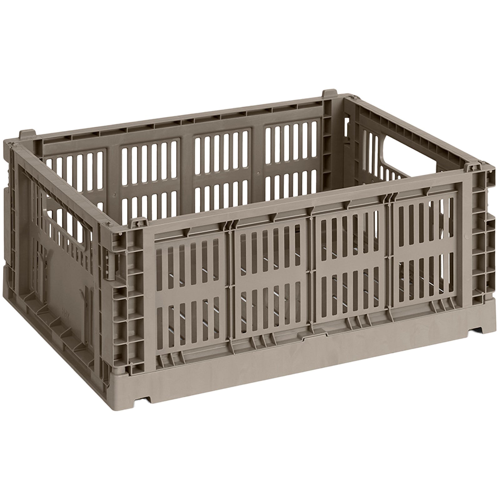 Hay HAY Colour Crate Medium, warm grey – frontbillede (Opbevaringsboks)