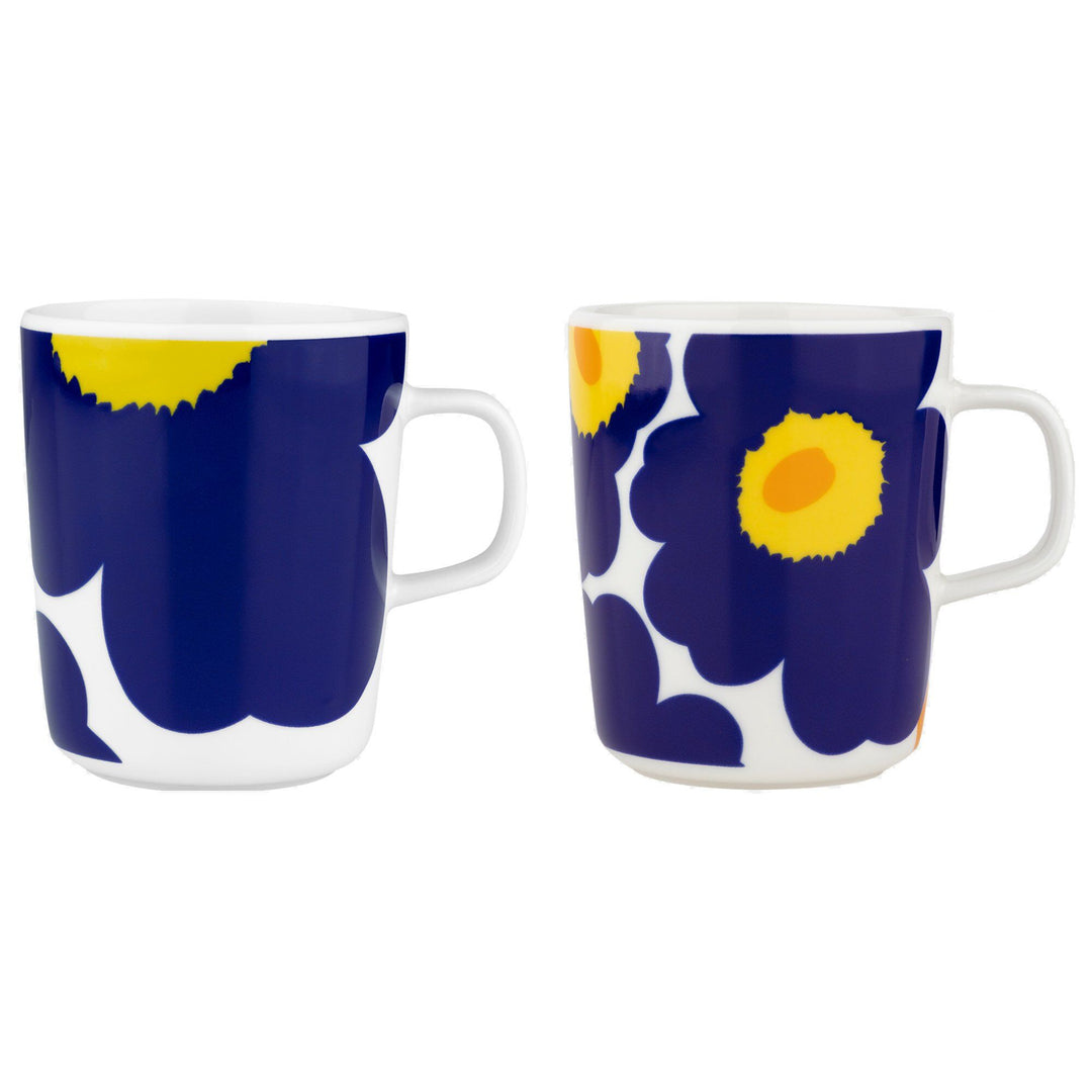 Marimekko Marimekko Iso Unikko + Unikko krus 2-pack, blå/gul – produktfoto (Krus)