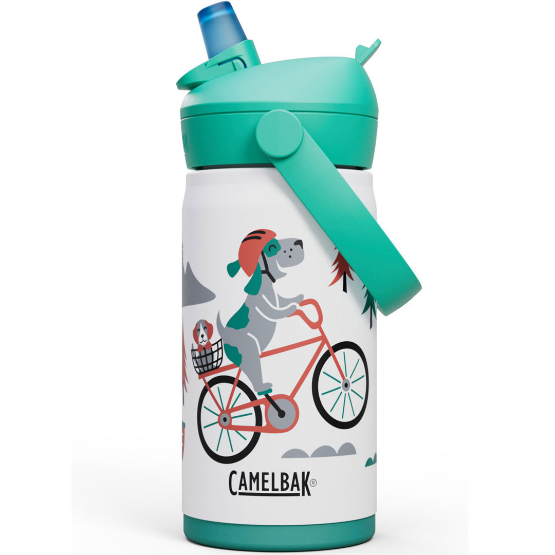 Camelbak Camelbak Thrive Flip Straw Kids drikkeflaske 0,35 liter, Biking Dogs ❤ produktfoto (Kopper & Krus til børn)