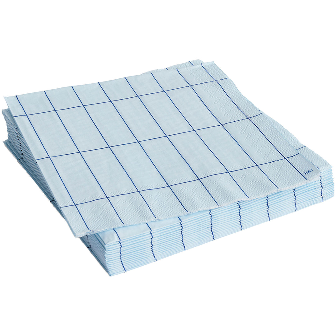Hay HAY Pattern Middagsservietter Light Blue Blue Grid 20 stk. ❤ close-up (Serviet)