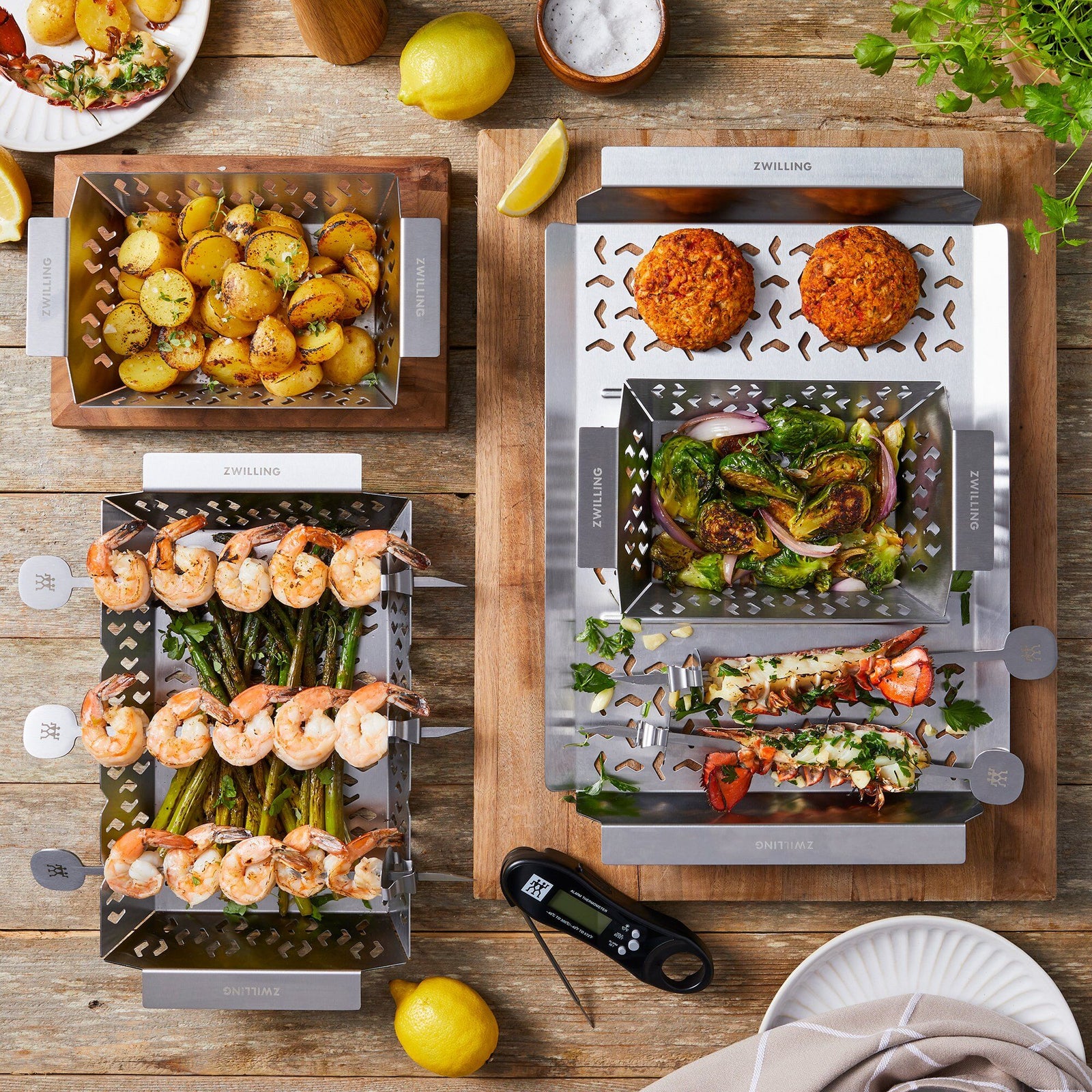 Zwilling Zwilling BBQ+ rektangulær grillkurv, M – billede i brug (Grillkurv)
