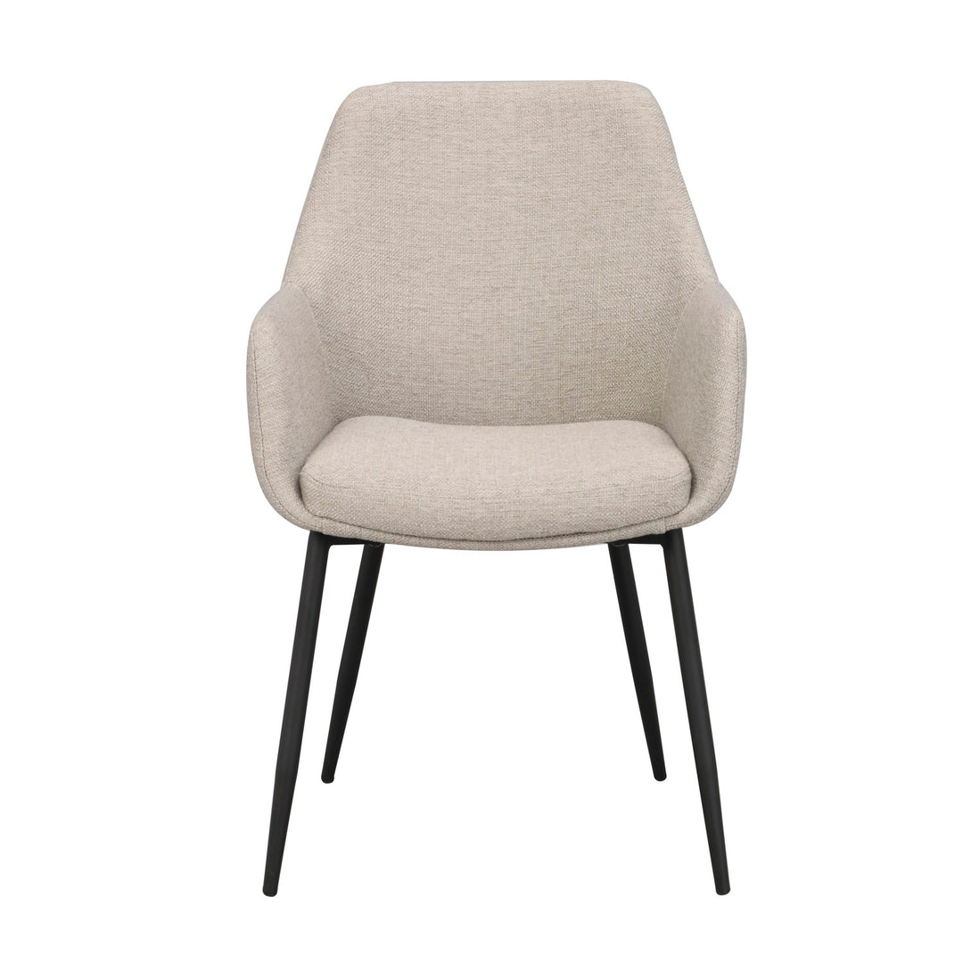 ROWICO Reily lænestol beige stof og sort metal