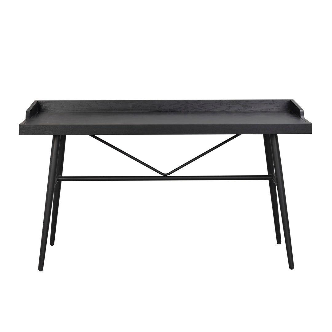ROWICO Springdale skrivebord sort asketræsfiner og sort metal 140x55