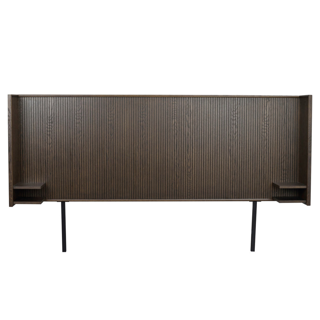 ROWICO Redmond sengegavl m. 4 hylder brun egefinér/eg og metal B:230