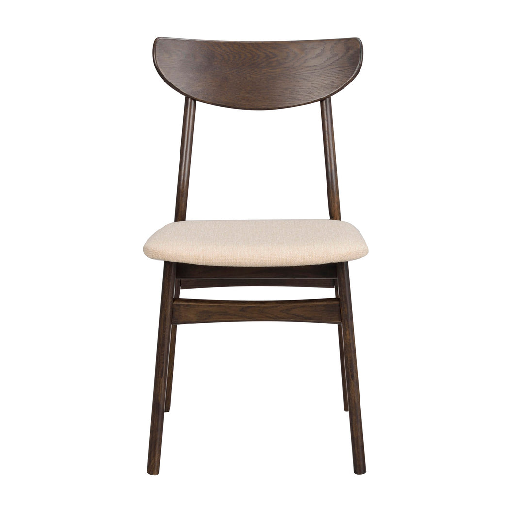 ROWICO Rodham spisebordsstol beige stof og brun egetræ
