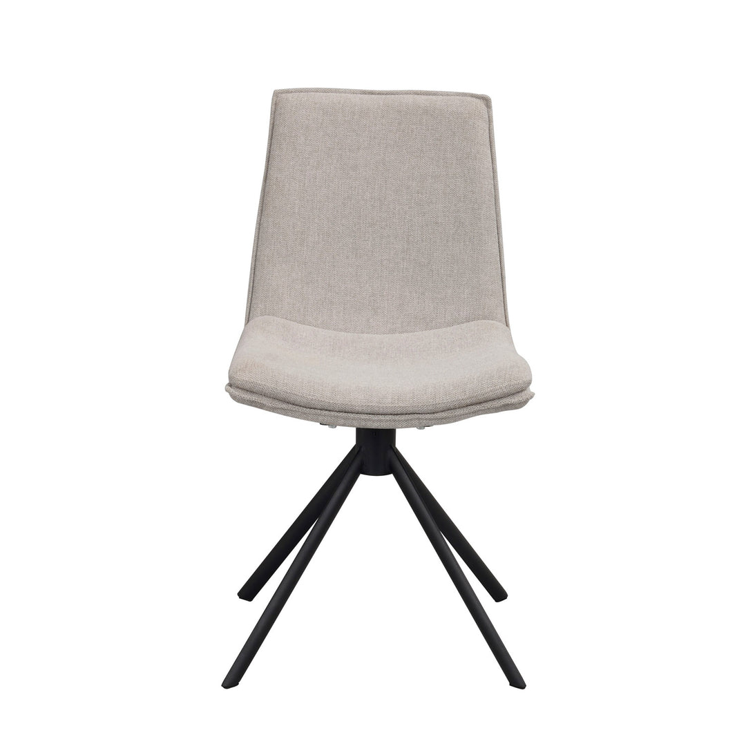 Produktbillede af ROWICO Lowell spisebordsstol m. drejefod grå polypropylen og sort metal i premium kvalitet