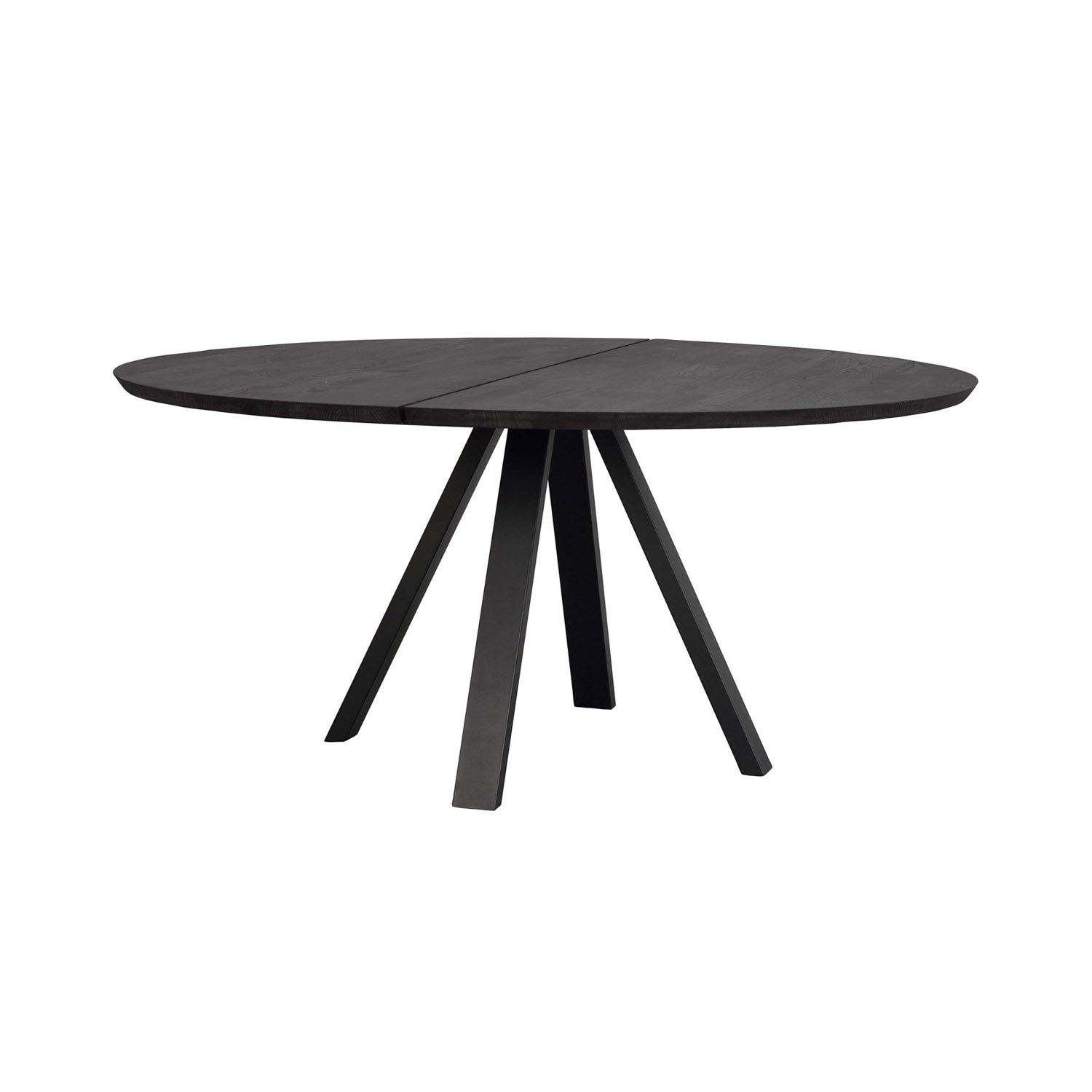 Produktbillede af ROWICO Carradale spisebord rund sort ask og sort metal Ø150 i premium kvalitet