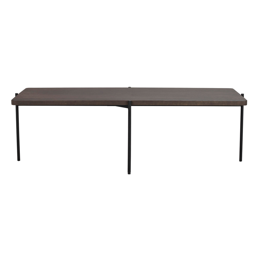 ROWICO Shelton sofabord brun asketræ og sort metal 145x60