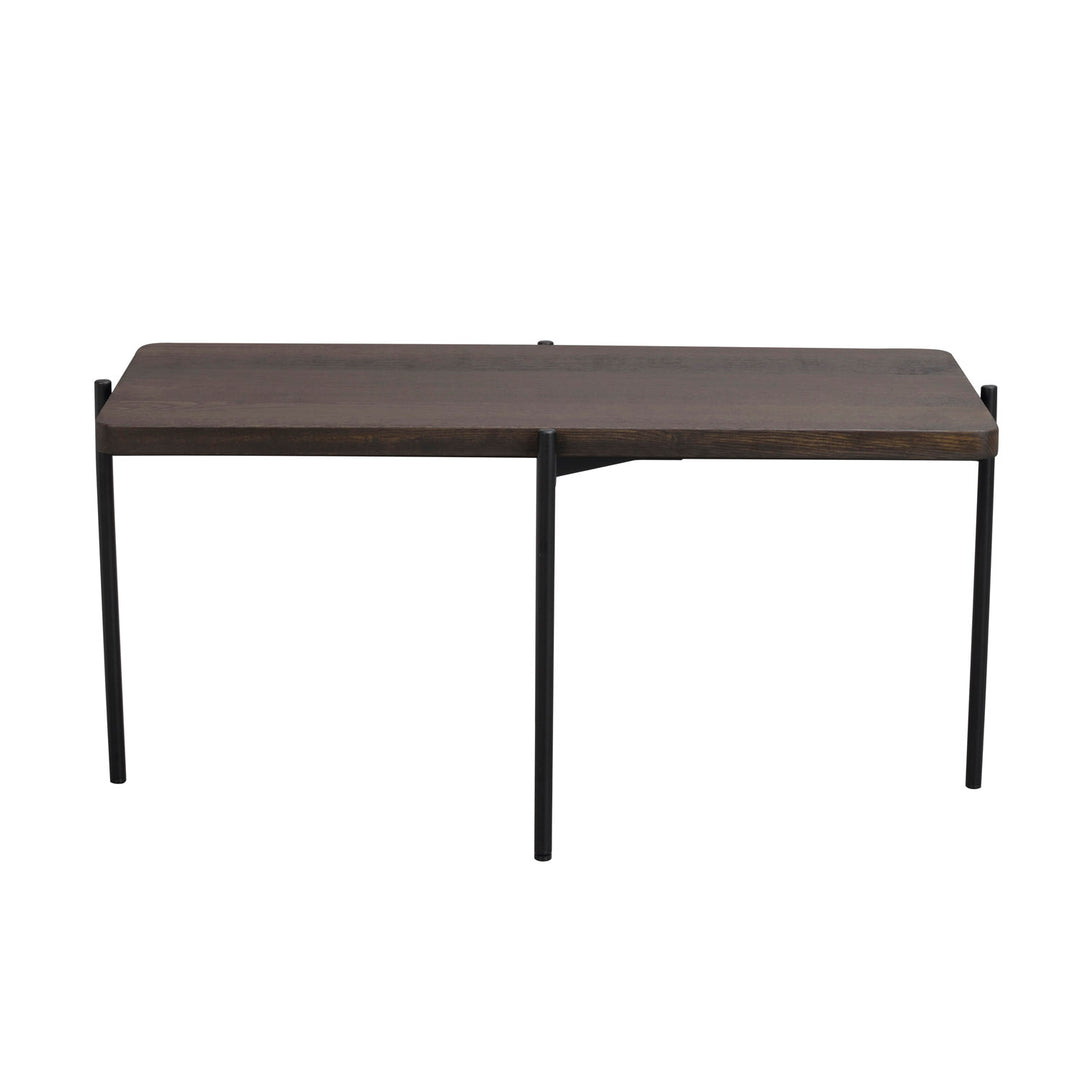 ROWICO Shelton sofabord brun asketræ og sort metal 95x50