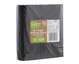 Produktbillede af Papirsugerør Sort 8x252 Mm/ 200 Stk. på tilbud i premium kvalitet