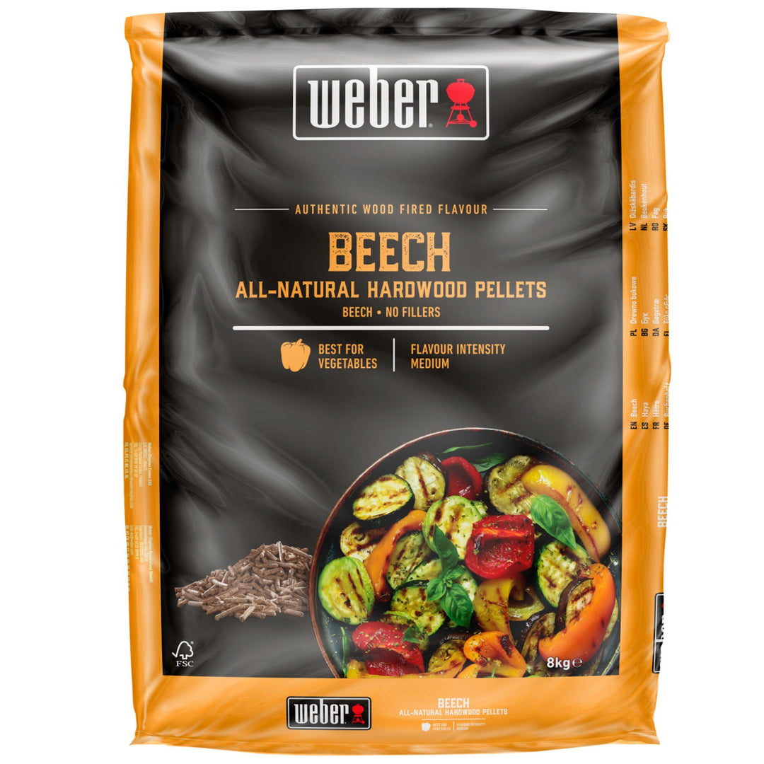 Weber Weber Træpiller - Bøgetræ 8 kg – produktbillede (Træpiller)