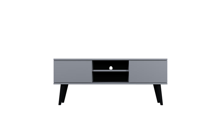 KOCOT RTV Toronto TV-bord m. 2 låger og 1 hylde grå finér og bøgetræ 120x35