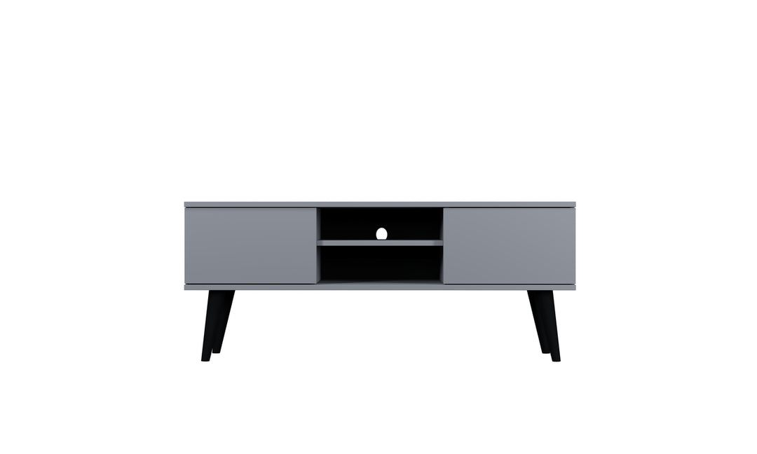 KOCOT RTV Toronto TV-bord m. 2 låger og 1 hylde grå finér og bøgetræ 120x35