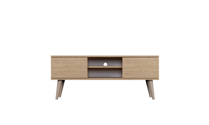 KOCOT RTV Toronto TV-bord m. 2 låger og 1 hylde natur finér og natur bøgetræ 120x35
