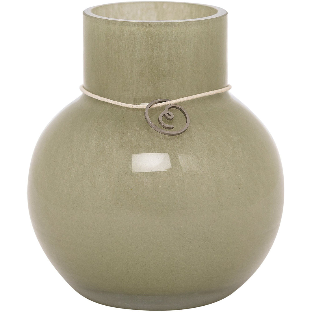 Ernst Ernst Glasvase rund 10 cm, Ø9, grøn ❤ detaljebillede (Vase)