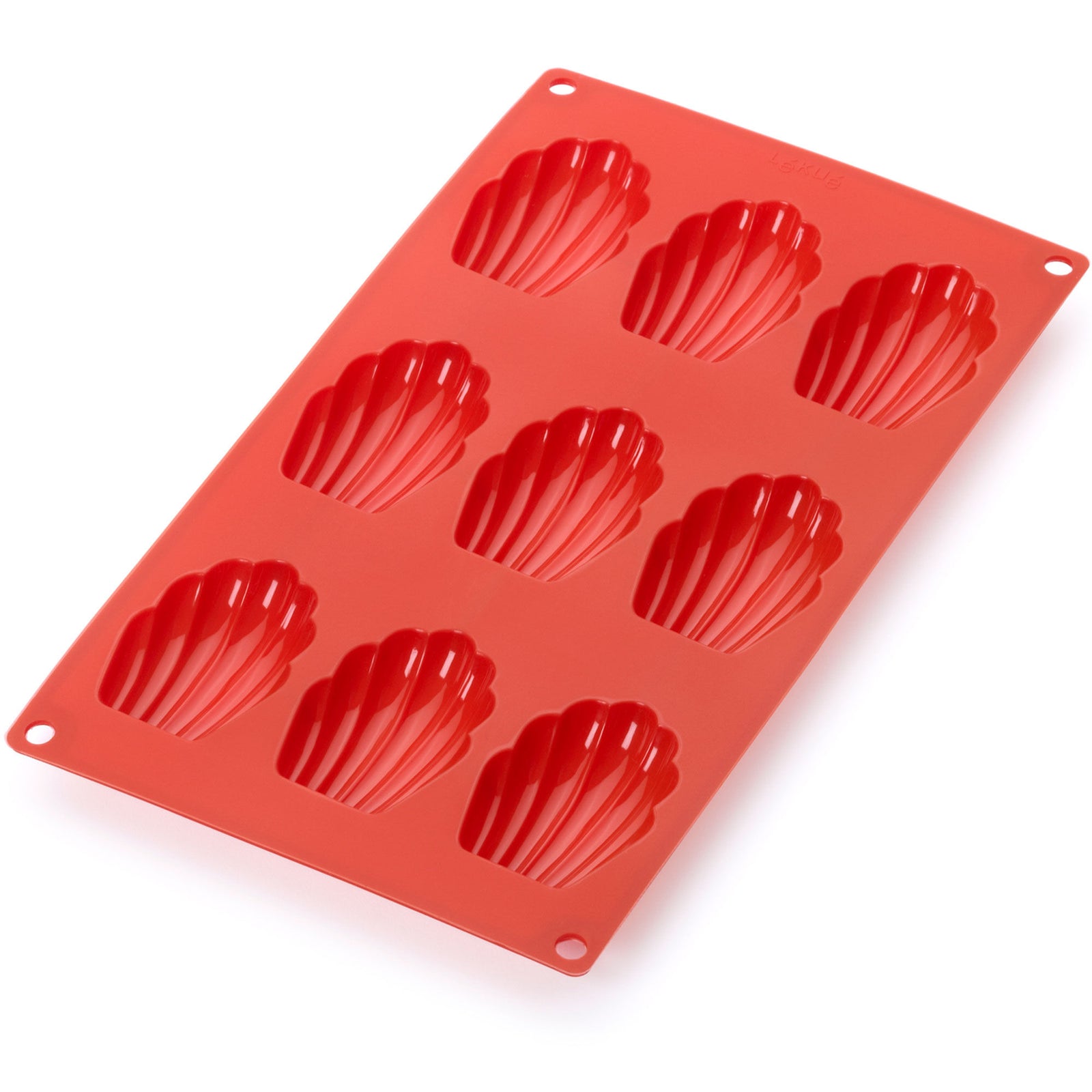 Lékué Lékué Madeleines silikoneform 9 huller, rød – produktfoto (Siliconeform)