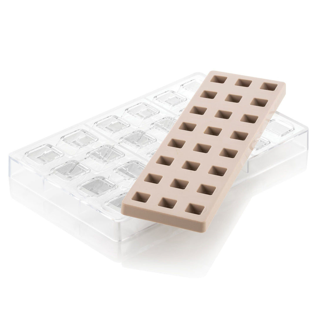 Silikomart Silikomart Kit Quadro 01 chokoladesæt, silikone/tritan ❤ vinkelbillede (Chokoladeform)