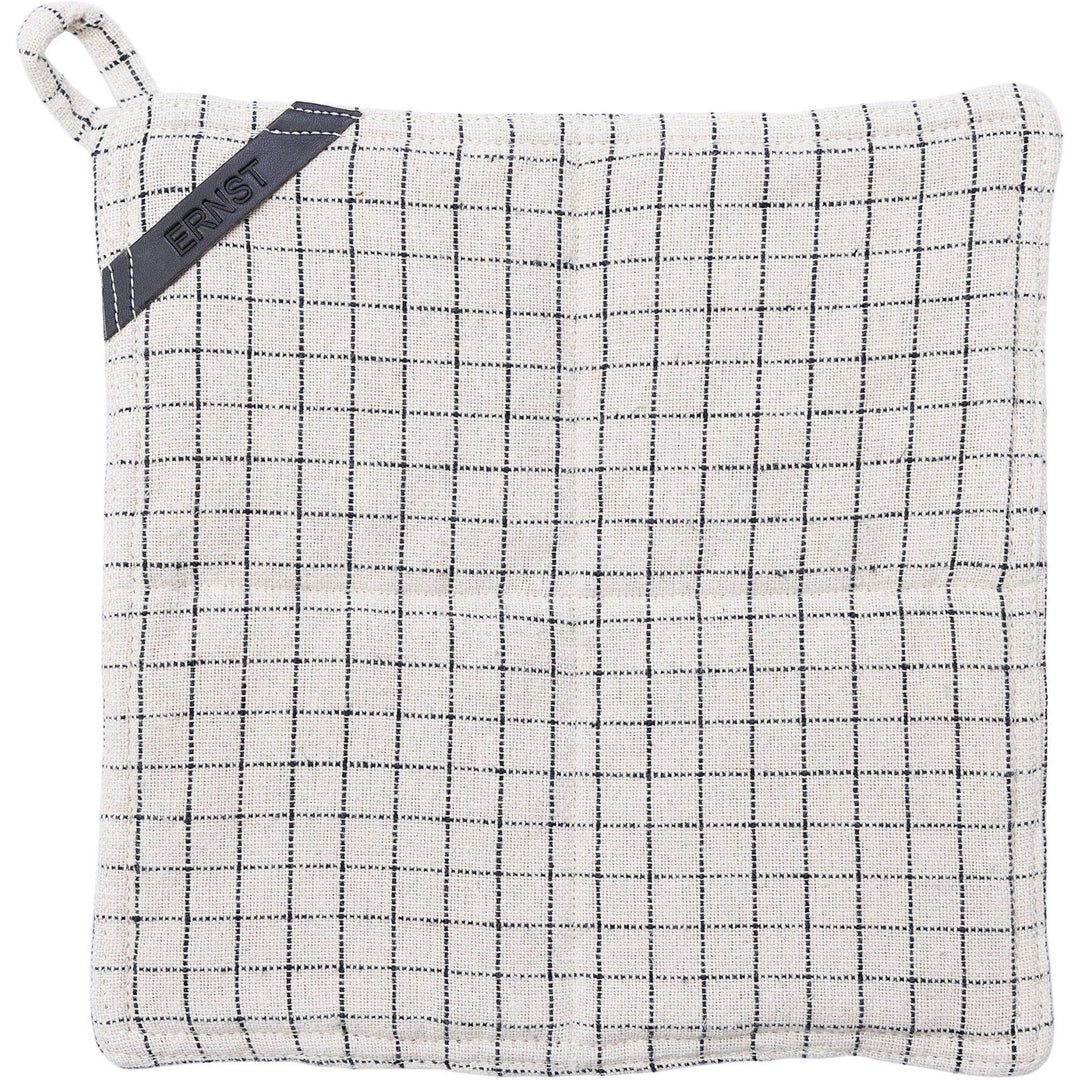 Ernst Ernst Ternet grydelap 25 cm, beige/sort ❤ produktbillede (Grydelap)