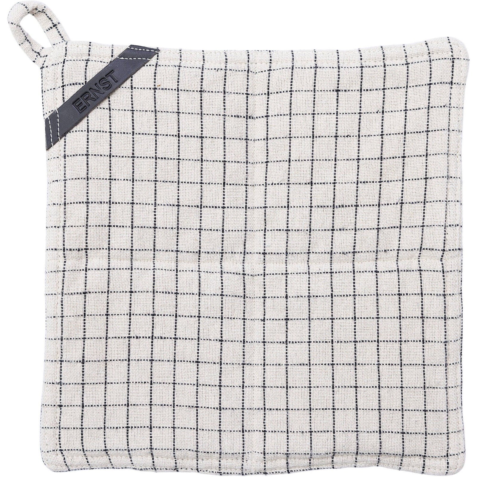 Ernst Ernst Ternet grydelap 25 cm, beige/sort ❤ produktbillede (Grydelap)