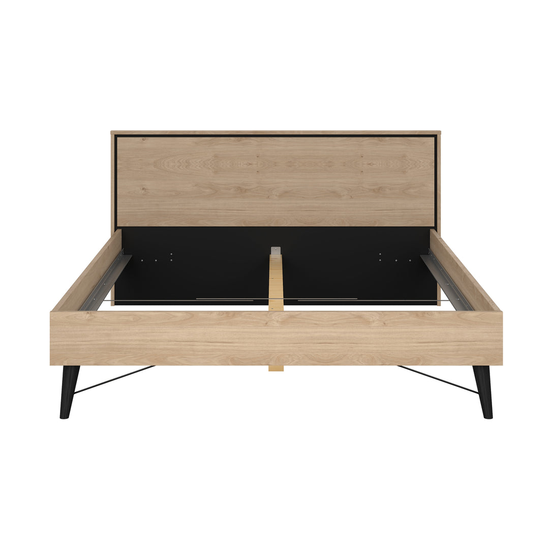 TVILUM Ry sengeramme m. sengegavl og lamelbund natur folie/melamin og træ 160x200