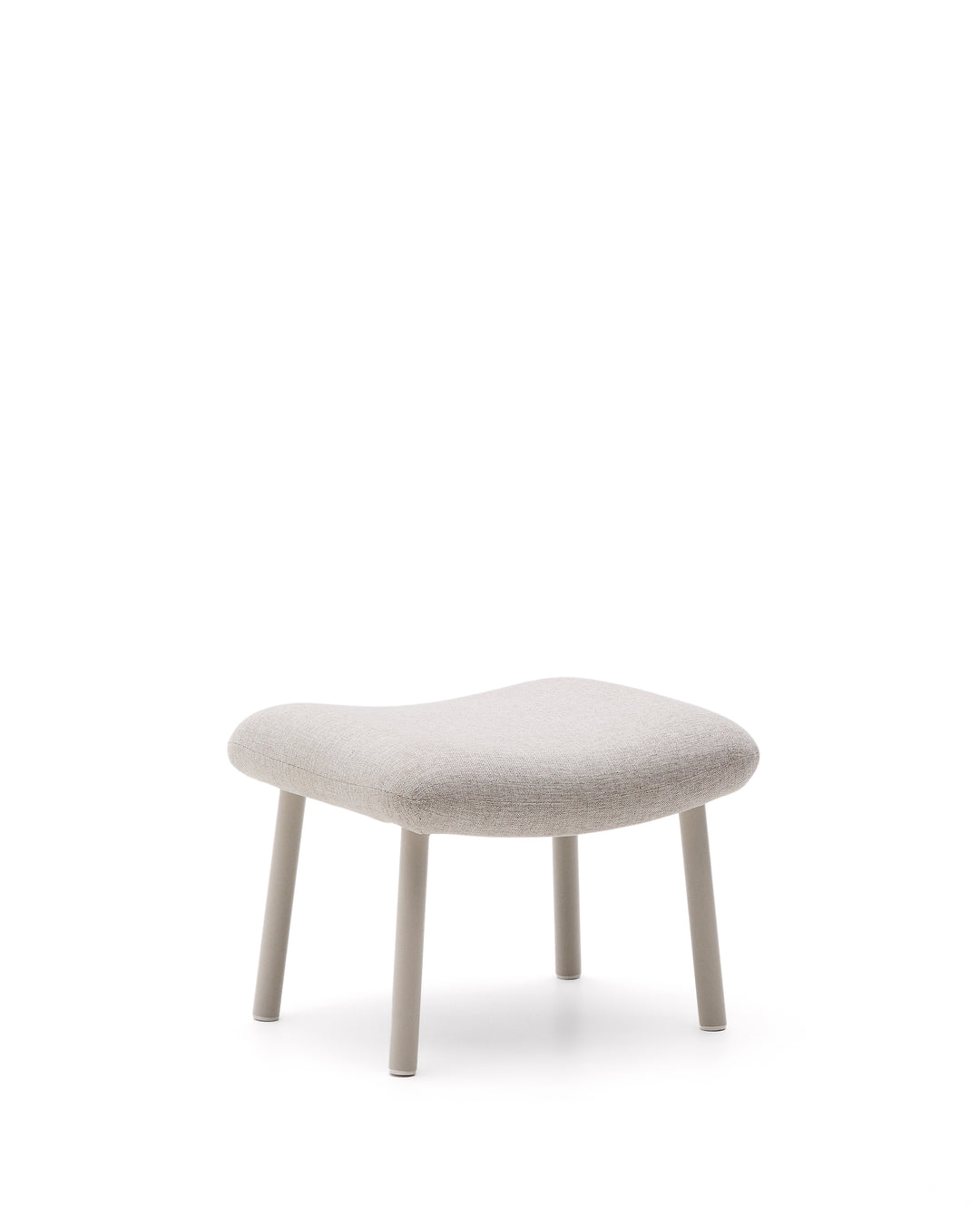 KAVE HOME Inari fodskammel rektangulær beige stof og beige stål 60x50