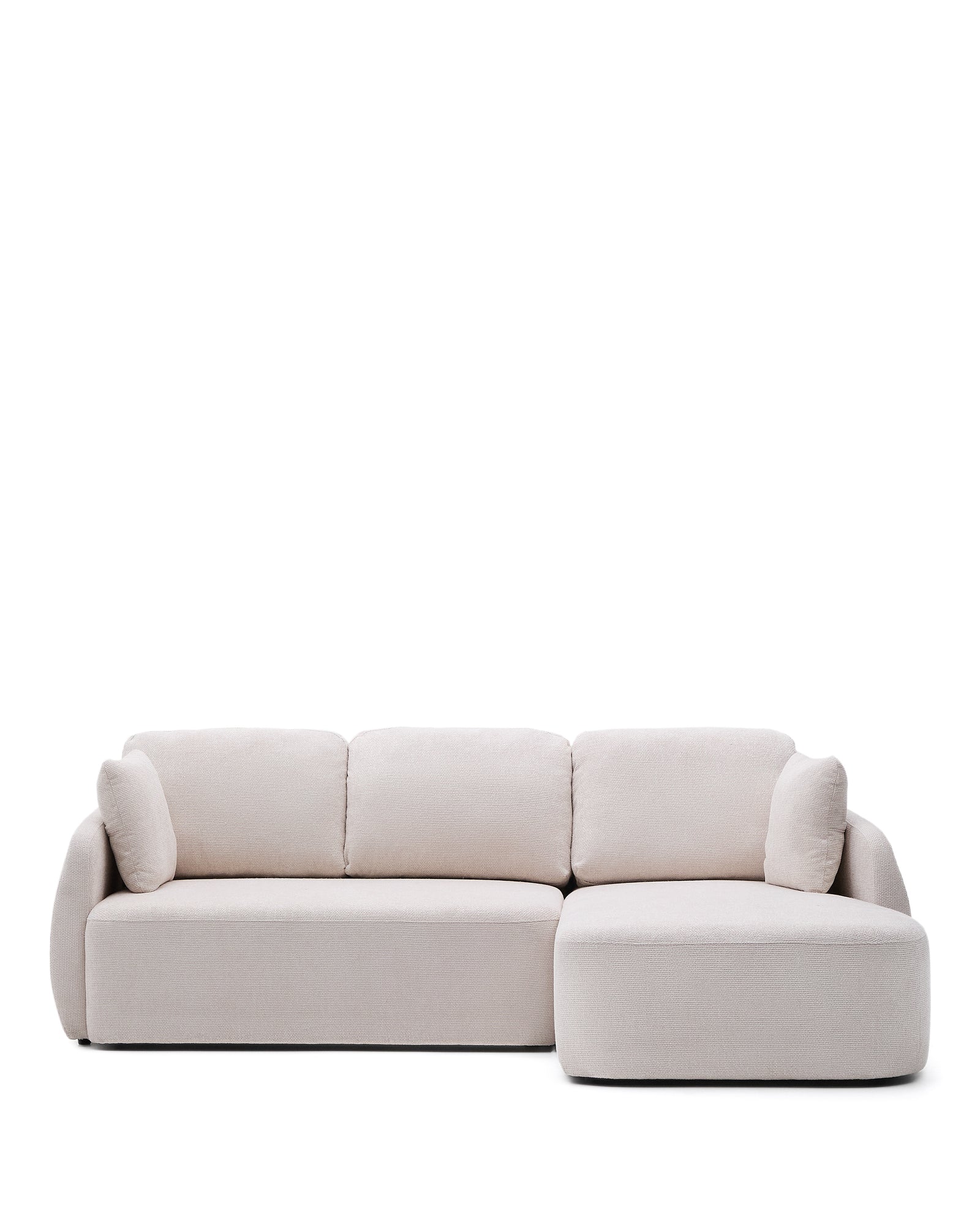 Produktbillede af KAVE HOME Laira 3 pers. sovesofa m. højre chaiselong ecru chenille stof 246cm i premium kvalitet