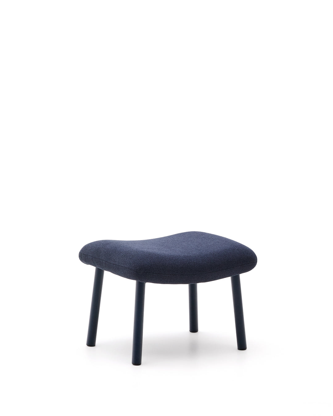 KAVE HOME Inari fodskammel rektangulær blå stof og blå stål 60x50