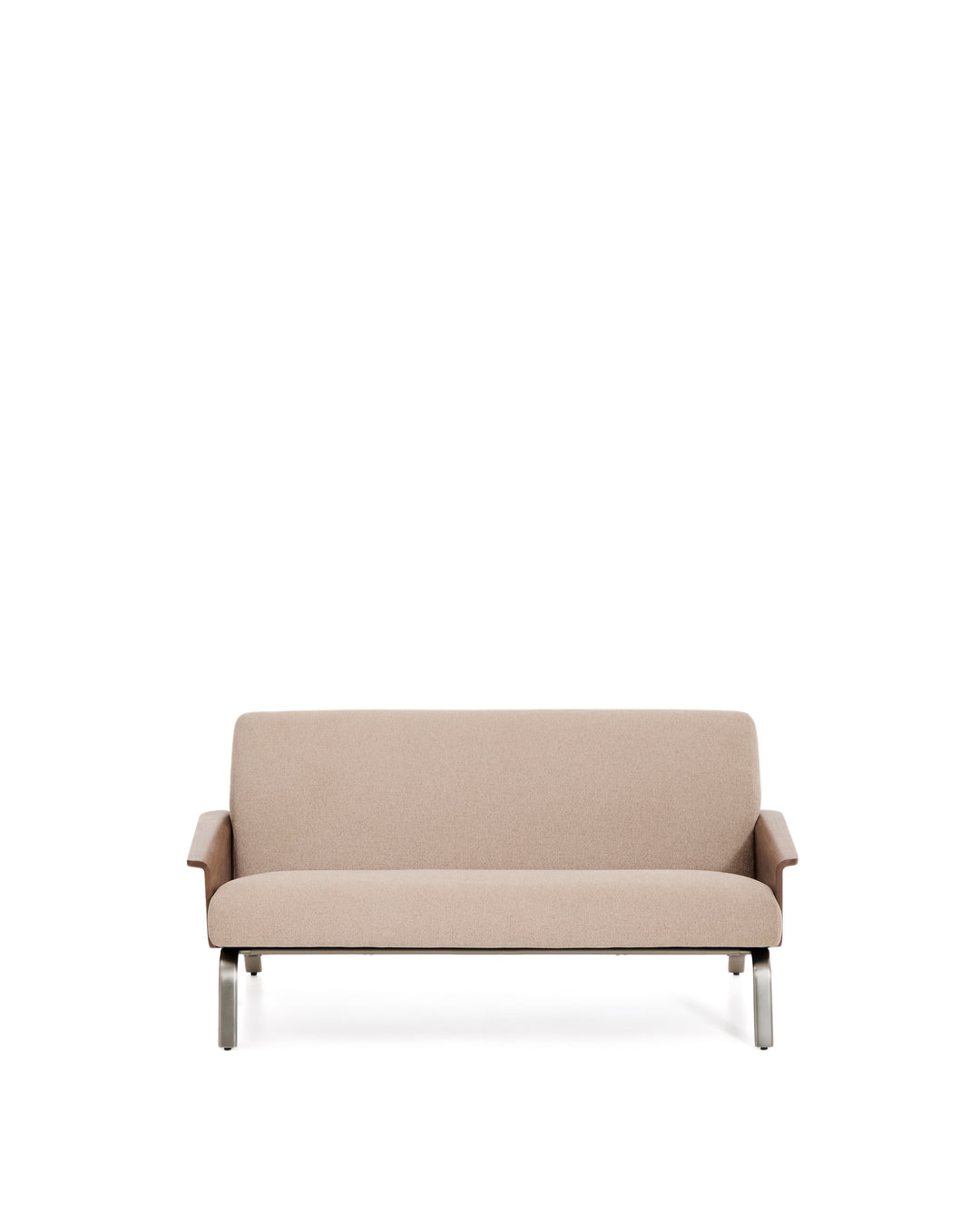 KAVE HOME Amsen 2 pers. sofa lysebrun chenille valnøddekrydsfiner børstet rustfrit stål 150cm