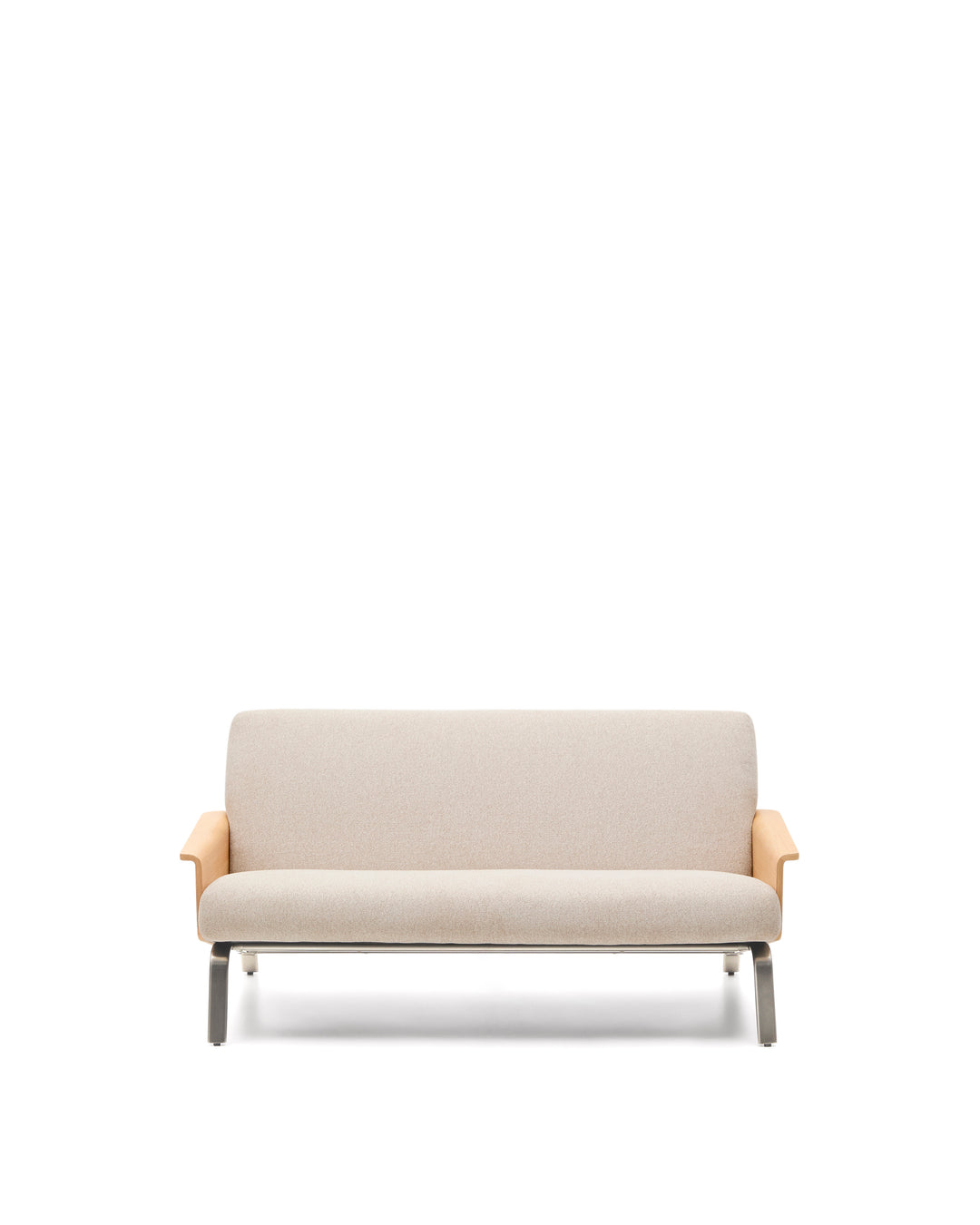 KAVE HOME Amsen 2 pers. sofa beige chenille egetræskrydsfiner børstet rustfrit stål 150cm