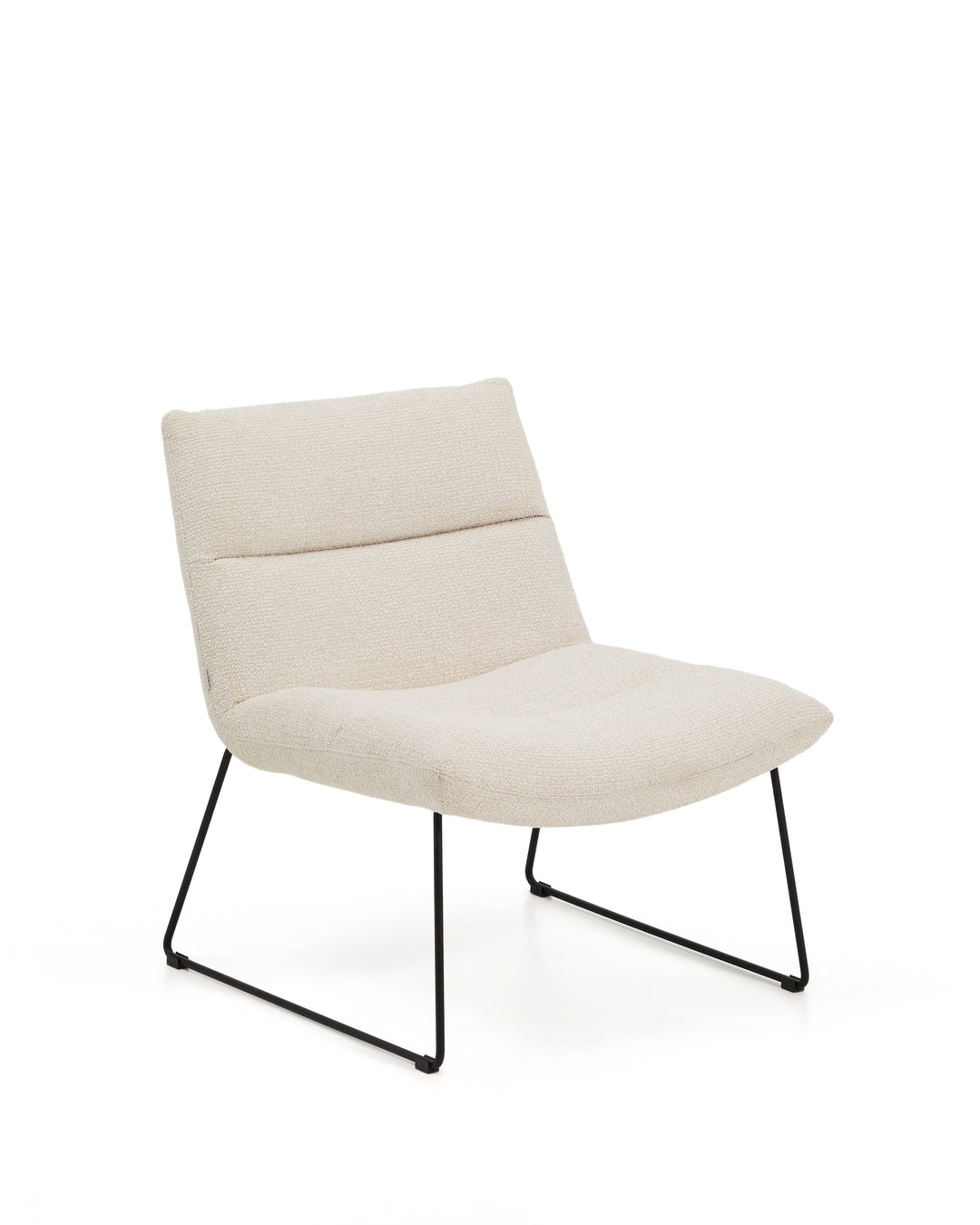 KAVE HOME Asen lænestol beige chenille og sort stål