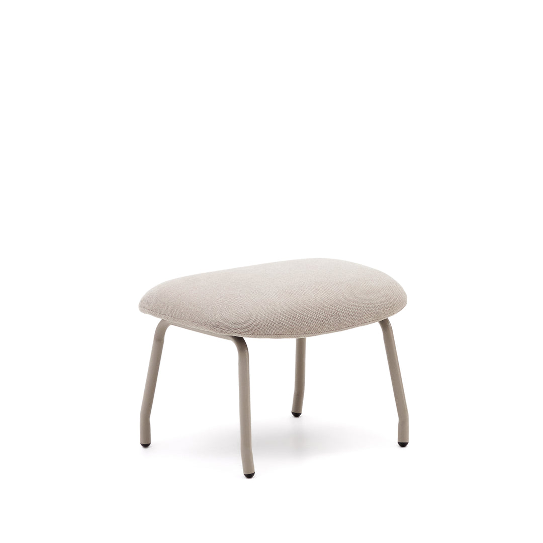KAVE HOME Belina fodstøtte rektangulær beige chenille stof og stål 58,5x41