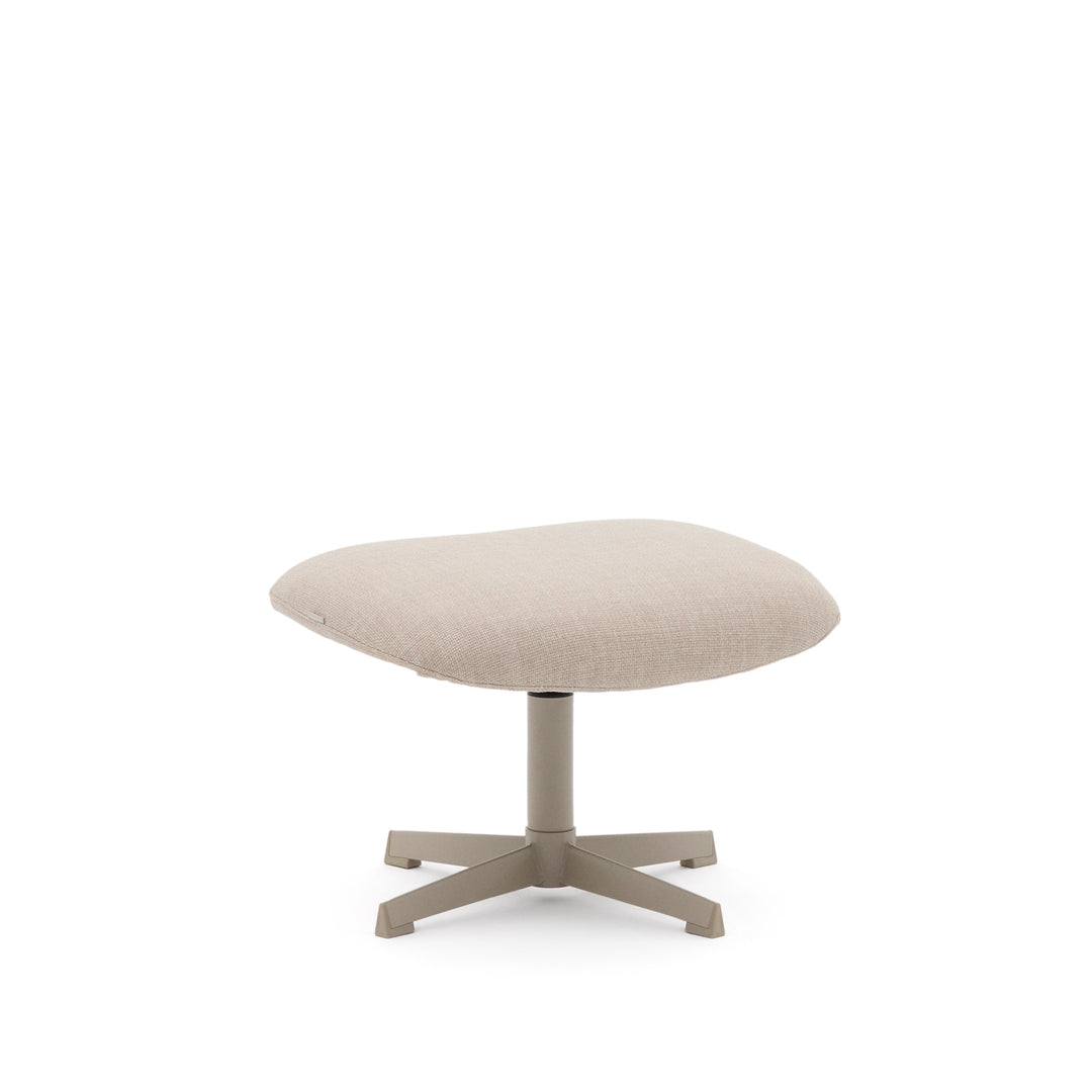 KAVE HOME Teryl fodskammel rektangulær beige chenille og grå metal 58x42,5