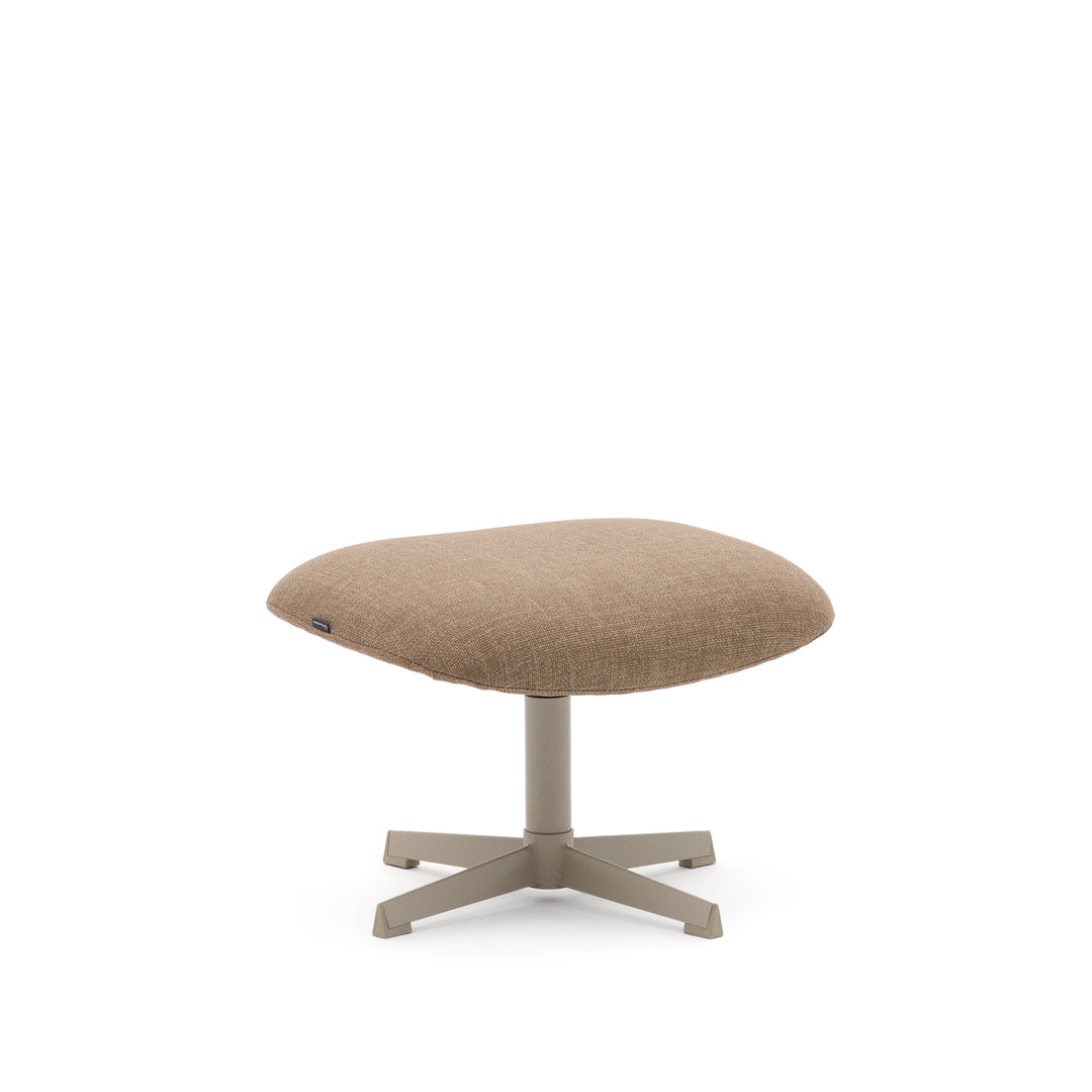KAVE HOME Jaspe fodskammel lysebrun stof og grå metal 58x42,5