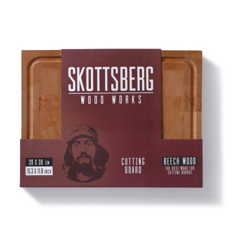 Produktbillede af Skærebræt Bøgetræ 39x30x3,5 Cm Skottsberg på tilbud i brug