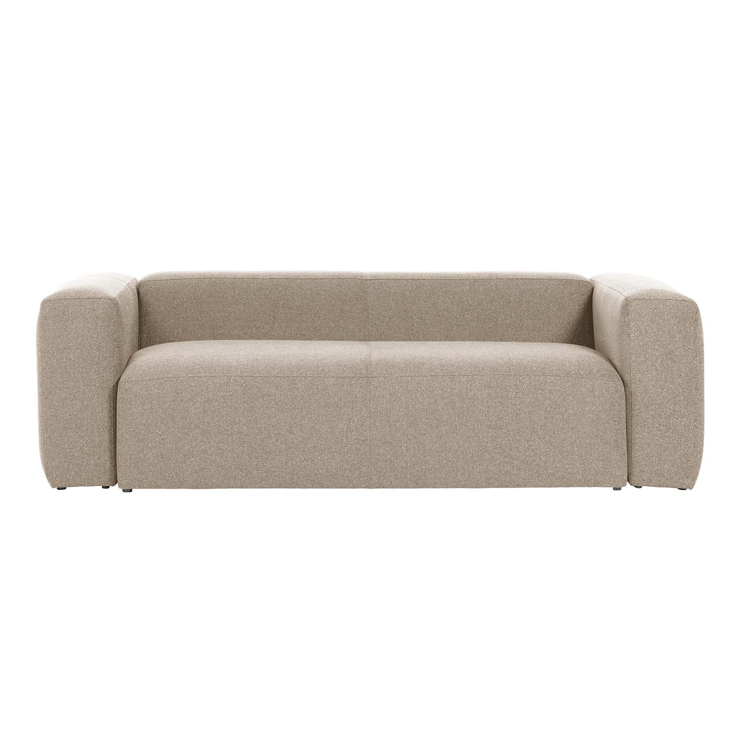 Produktbillede af KAVE HOME Blok 3 pers. sofa beige polyester og stål i premium kvalitet