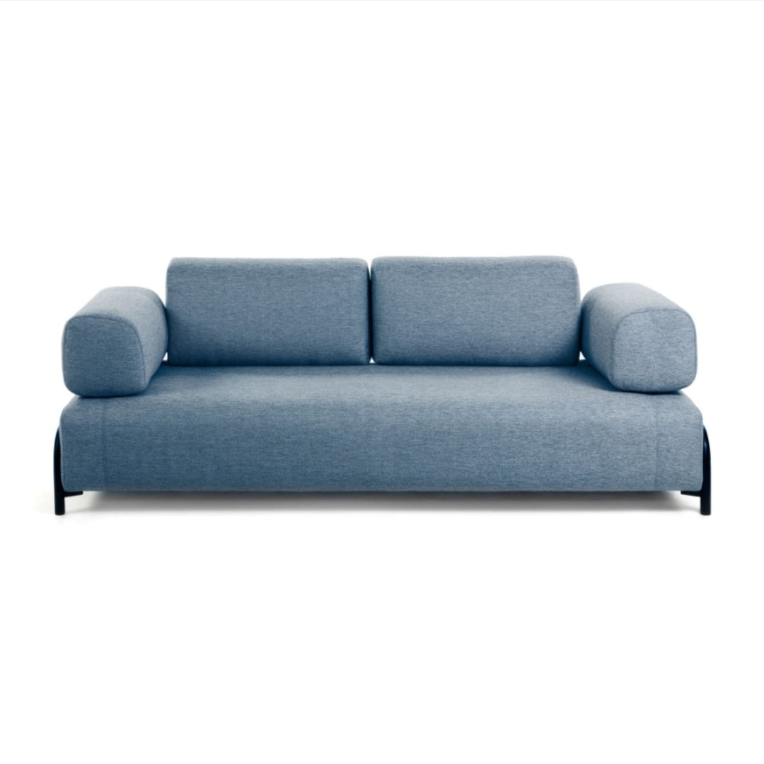 KAVE HOME Compo 3 pers. sofa blå polyester og stål