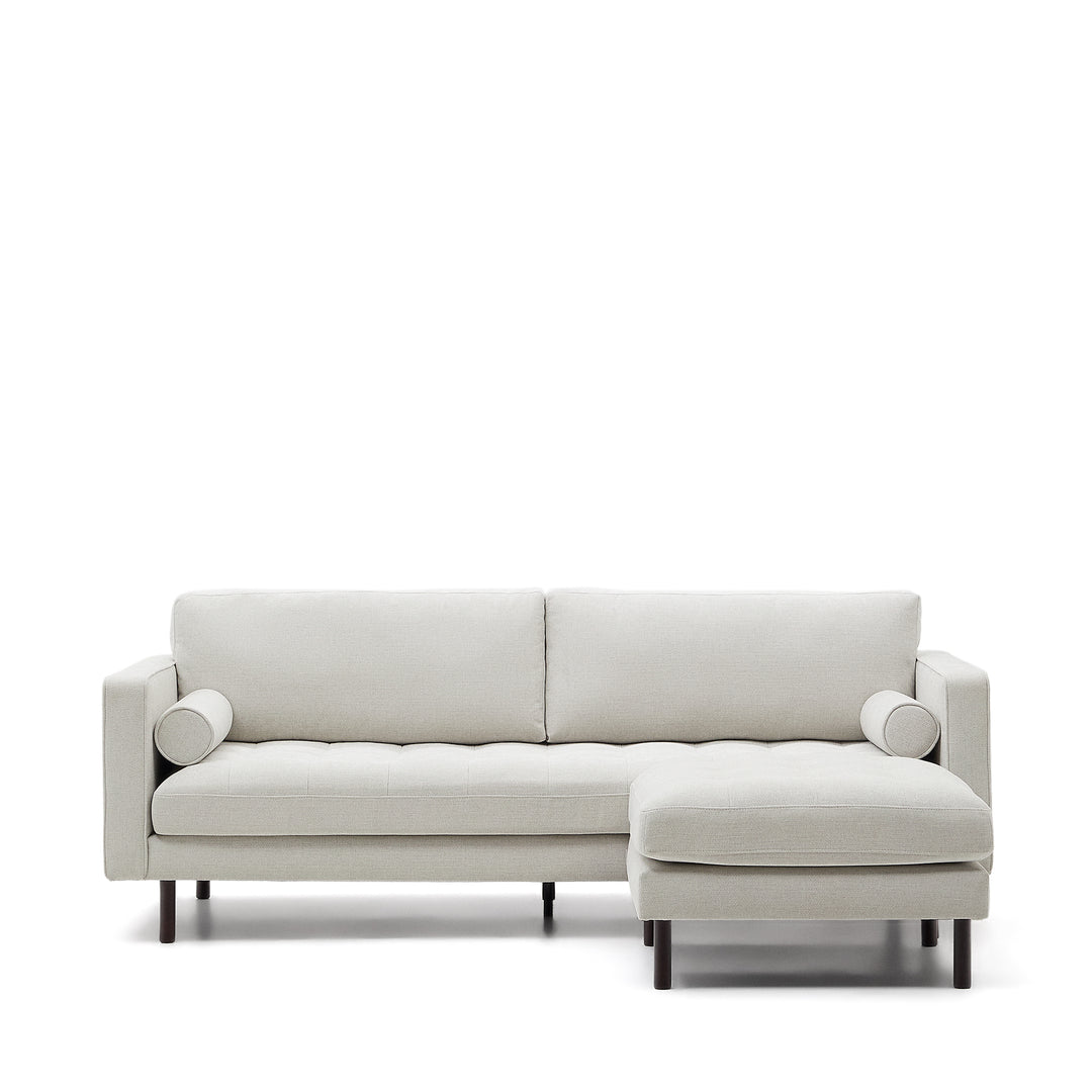 KAVE HOME Debra 3 pers. sofa m. fodstøtte perlemor chenille og wenge-finish ben 222cm