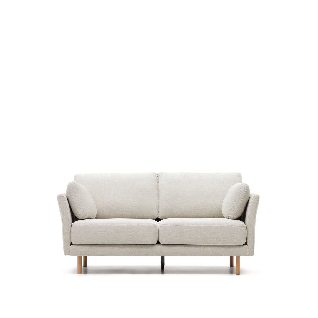 KAVE HOME Gilma 2 pers. sofa perlemor chenille og natur træ