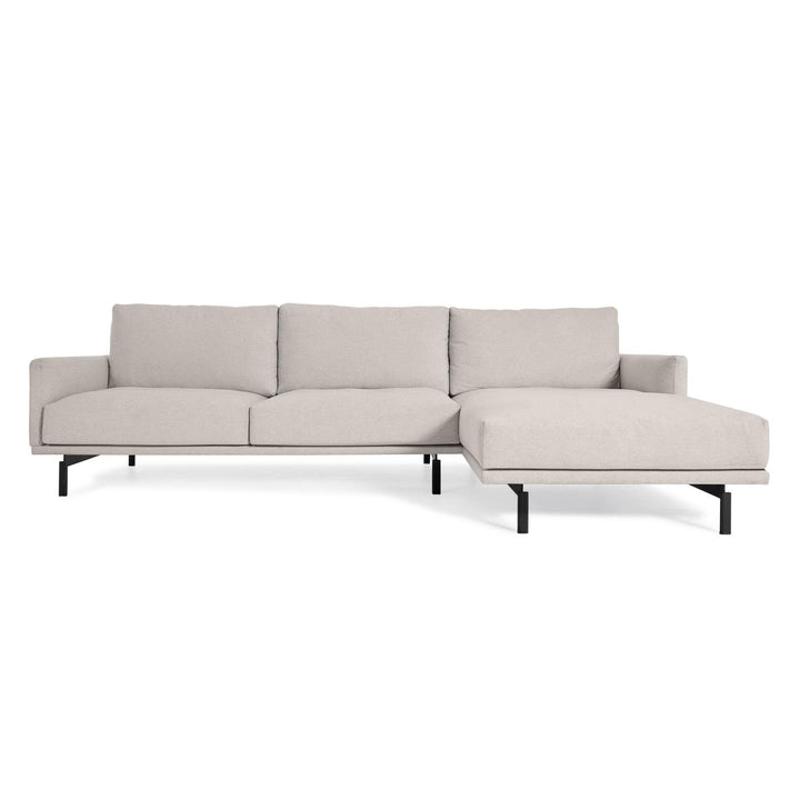 KAVE HOME Galene 4 pers. sofa m. højre chaiselong beige genbrugsfibre og jern