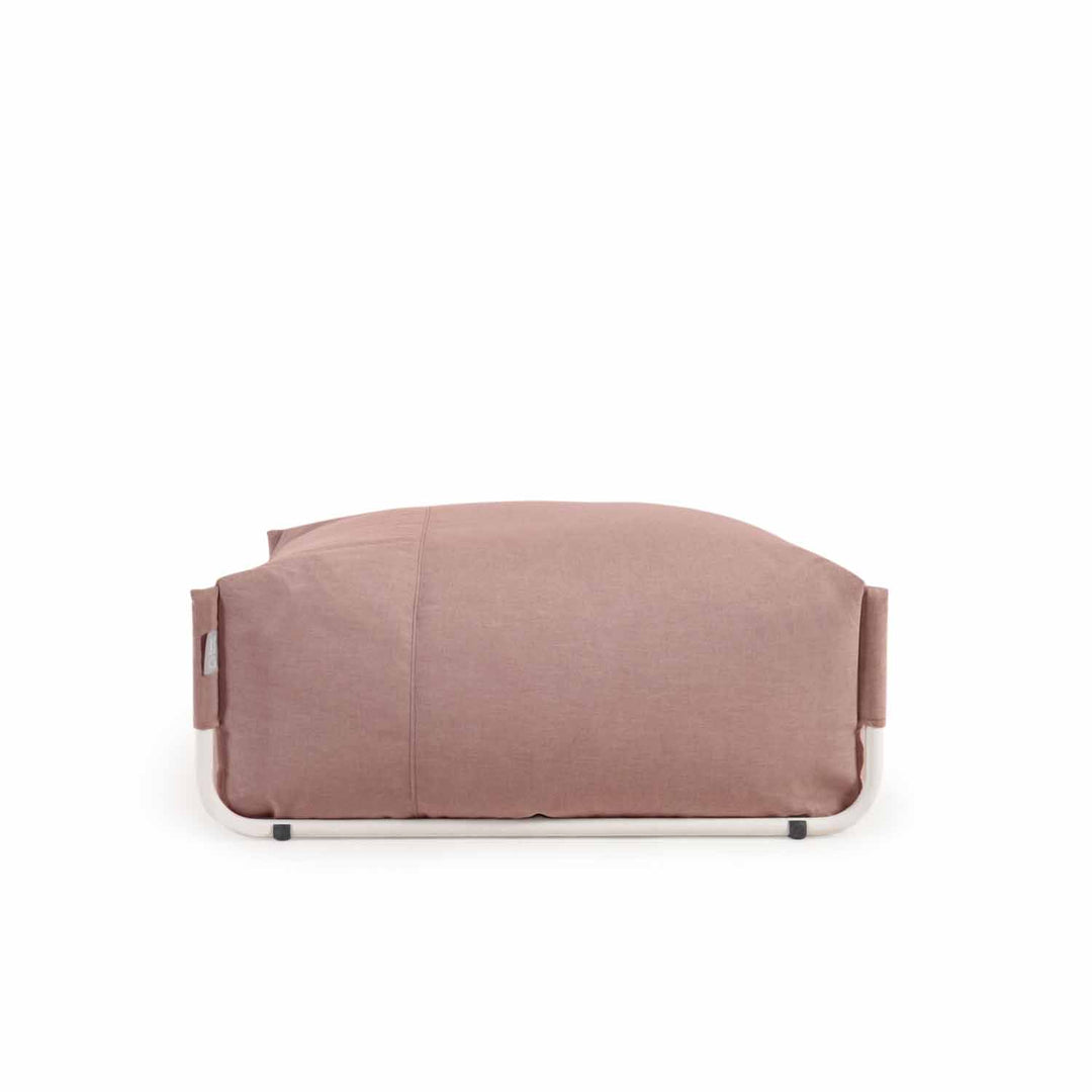KAVE HOME Square puf modul til havesofa terracotta stof og hvid aluminium 101x101