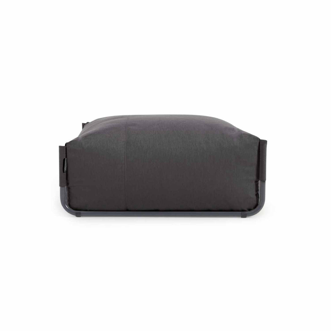 KAVE HOME Square puf modul til havesofa mørkegrå stof og sort aluminium 101x101
