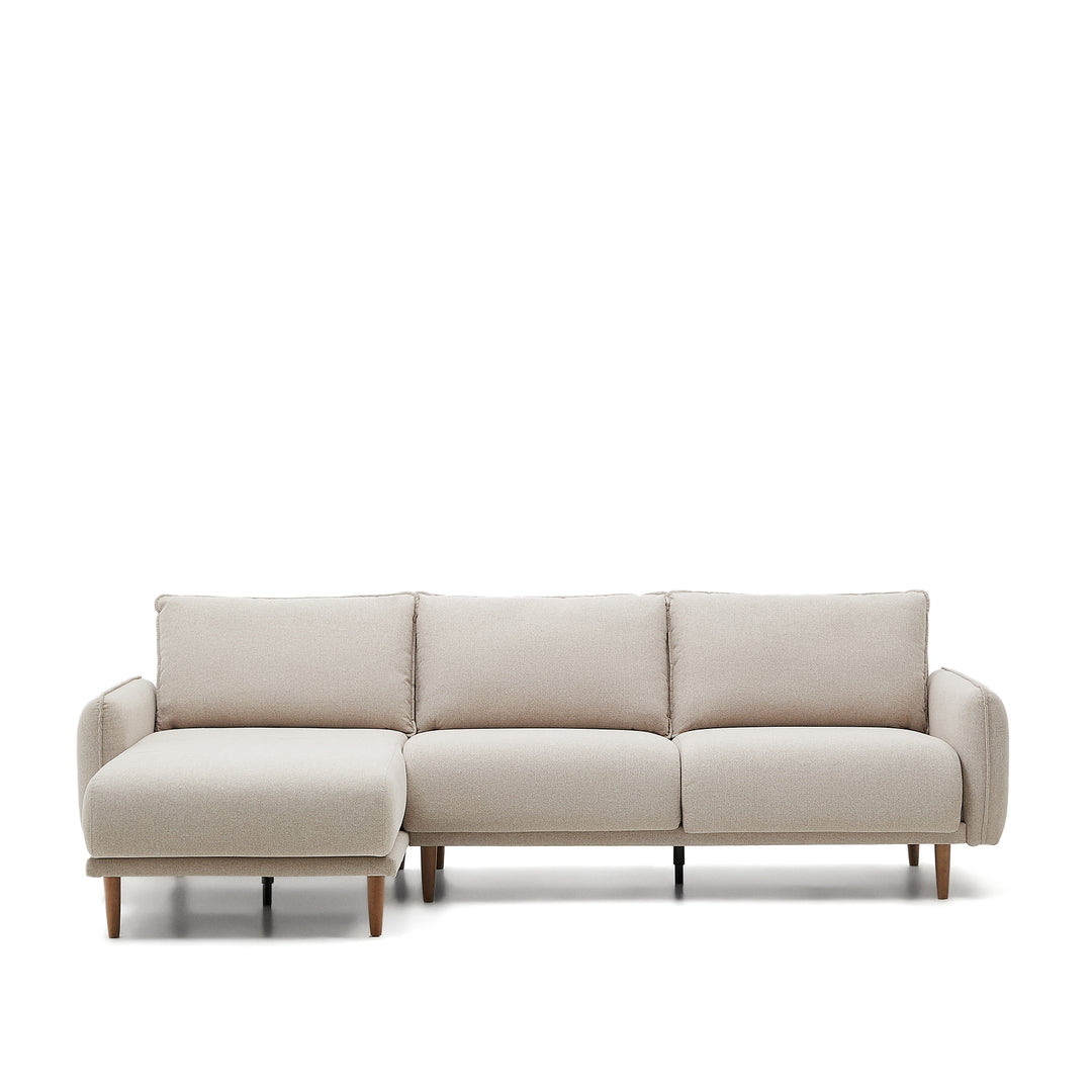 Produktbillede af KAVE HOME Carlota 3 pers. sofa m. venstre/højre chaiselong beige stof 262cm i premium kvalitet