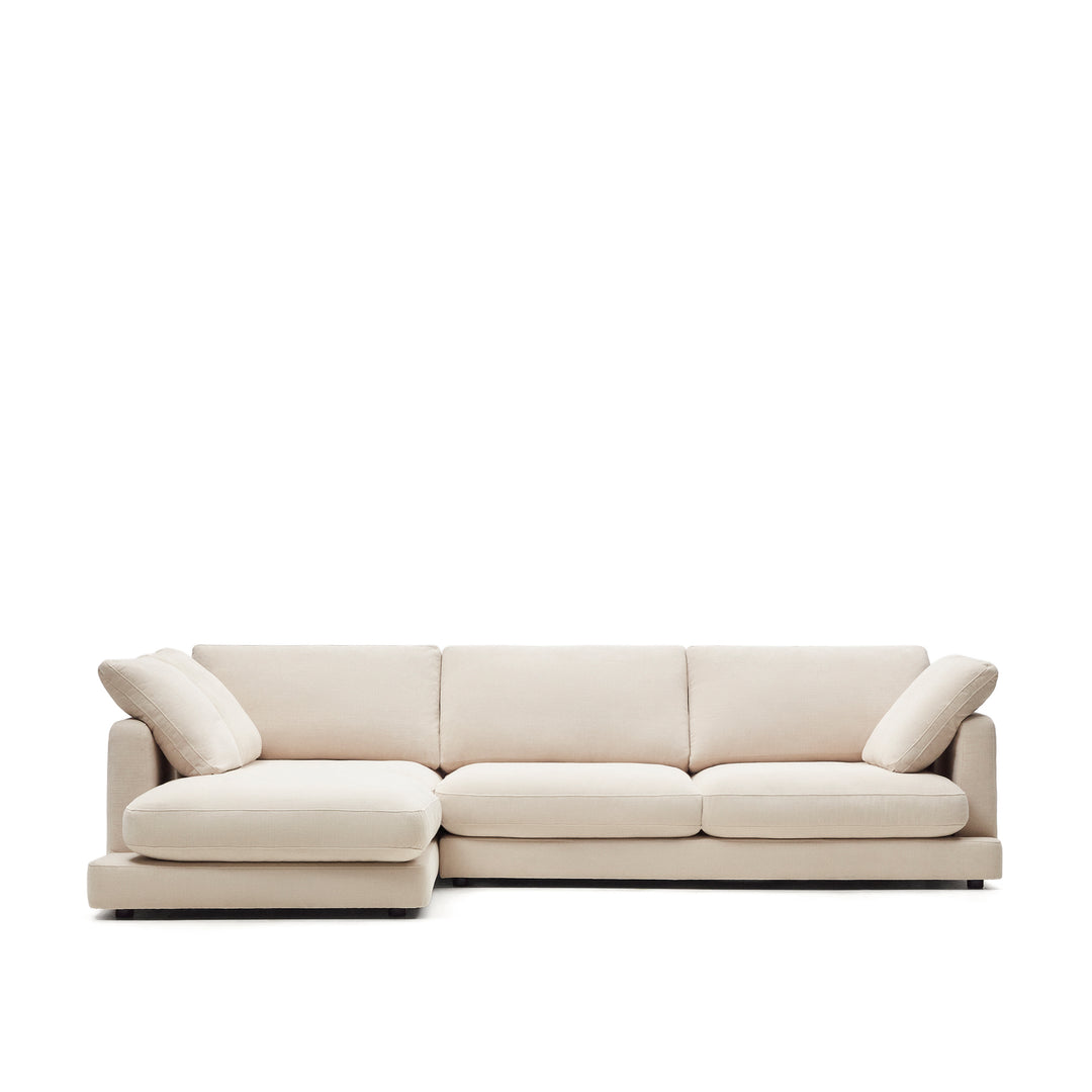 KAVE HOME Gala 4 pers. sofa m. venstre chaiselong beige stof 300cm