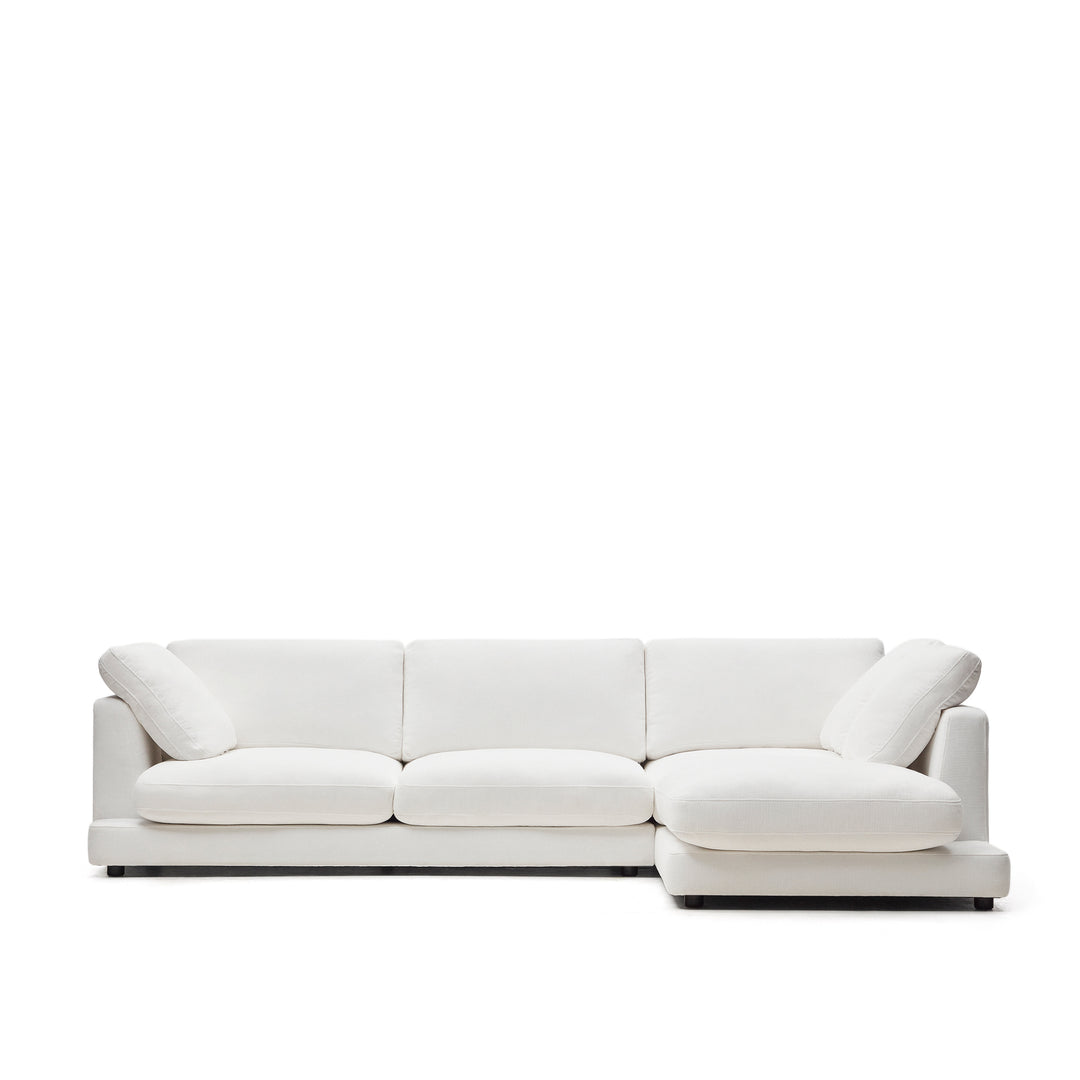 Produktbillede af KAVE HOME Gala 4 pers. sofa m. højre chaiselong hvid stof 300cm i premium kvalitet