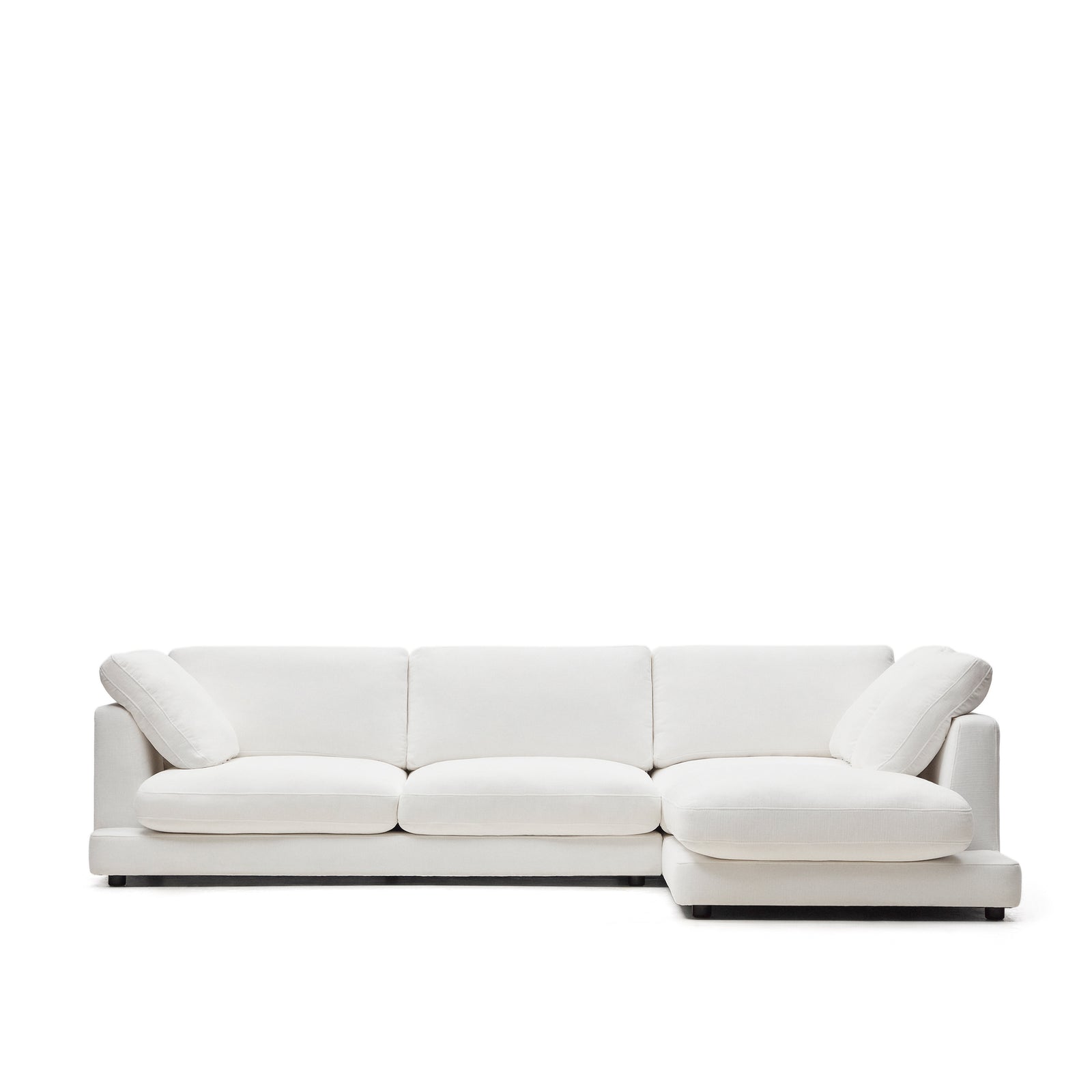 Produktbillede af KAVE HOME Gala 4 pers. sofa m. højre chaiselong hvid stof 300cm i premium kvalitet